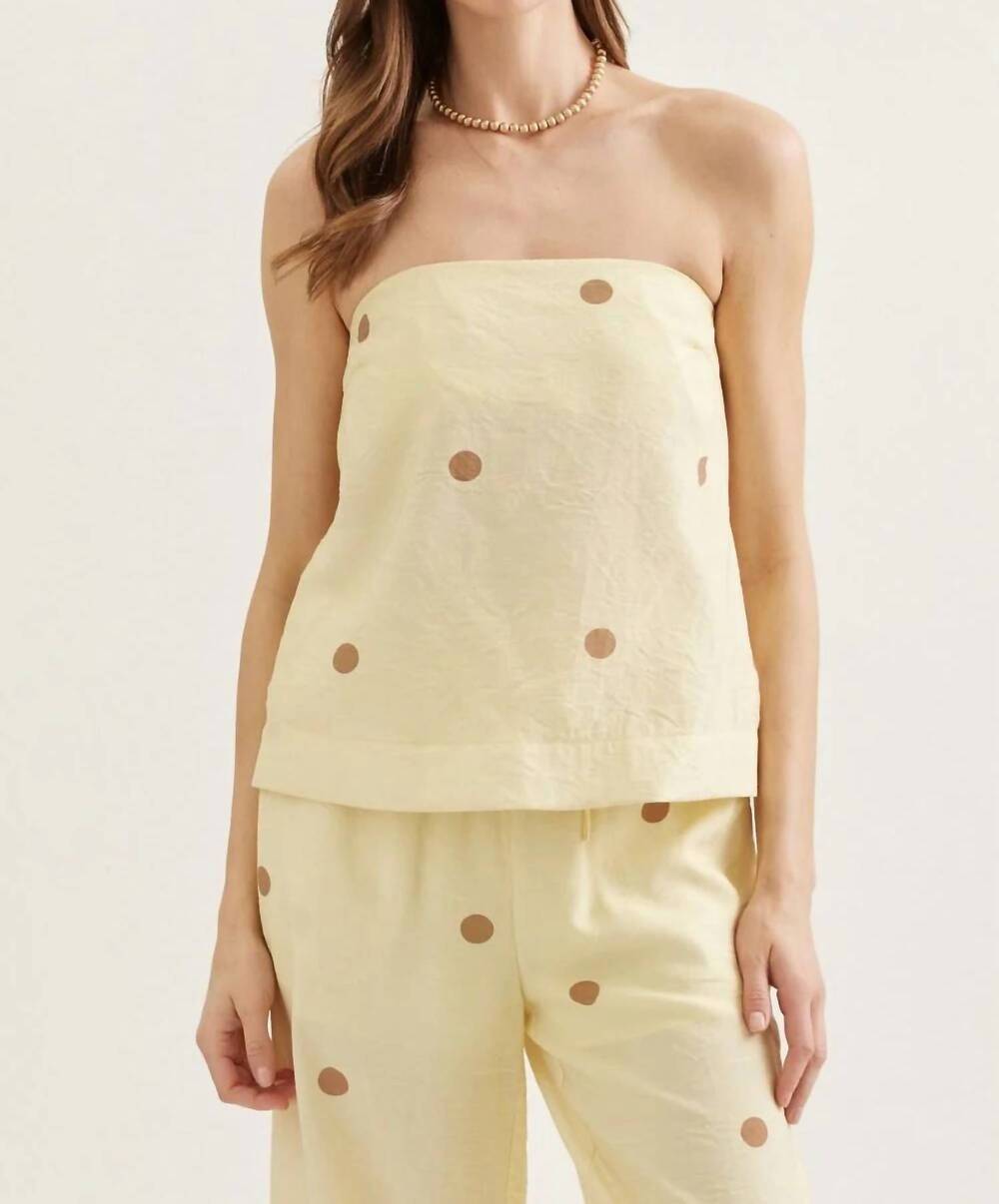 NEW ENTRO dottie strapless top in lemon